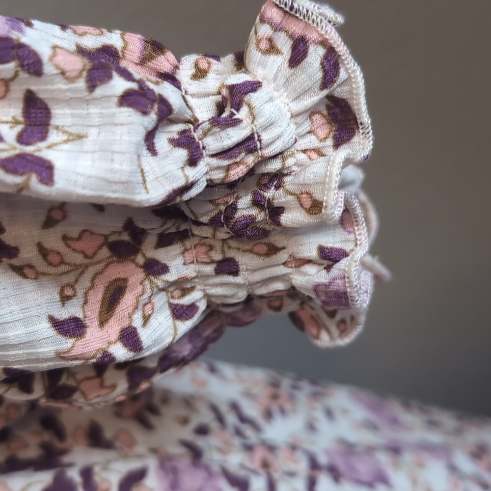 Melloday Floral Ribbed Top - Picture 5 of 7